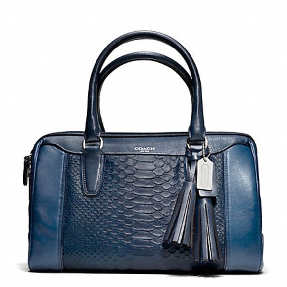 Coach Handbags - Coach Embossed Python Haley Satchel Blue *RARE*